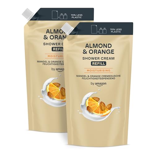 by Amazon Almond & Orange Duschgel Nachfüllpack, 2 x 1000 ml