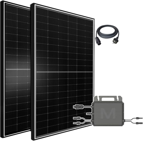 900W Balkonkraftwerk Komplettset – 800W MARSTEK Mikro-Wechselrichter mit 2x450W Bifazial Glas-Glas Solarmodulen