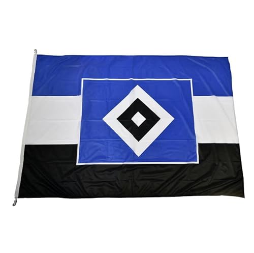 Hamburger SV HSV Fahne Hissfahne Flagge ** Blau-Weiß-Schwarz ** in 180 x 120 cm; mit Karabiner