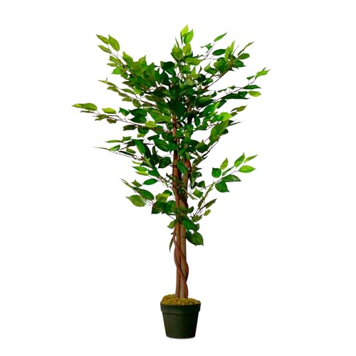 Kunstpflanze Benjamini schmal im Blumentopf - 115 cm - Deko Pflanze Zimmerpflanze künstlich Kunstbaum Birkenfeige