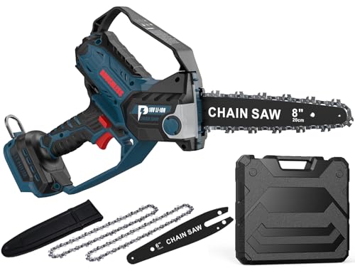 8-Zoll Kettensäge für Bosch 18V GBA-Akku, Auto-Oiler, 6-Zoll und 8-Zoll bürstenlose kabellose Astkettensäge, batteriebetriebene Mini Kettensäge zum Holzfällen, Baumbeschneiden (nur Werkzeug)