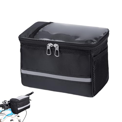 SIXHAOBU Fahrradtasche Lenker wasserdicht, lenkertasche Fahrrad, wasserdichte Herren Damen Fahrrad Lenkertasche Für Mountainbike E-Bike Rennrad Damen & Herren geeignet (Schwarz)