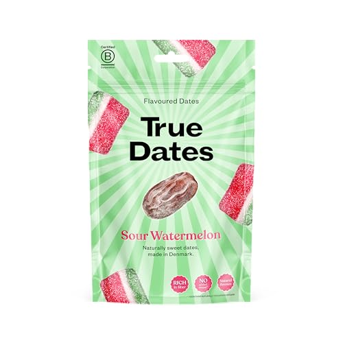 True Dates - Sour Watermelon | natürlich aromatisierte Datteln | saurer Wassermelonen-Geschmack | 100 g