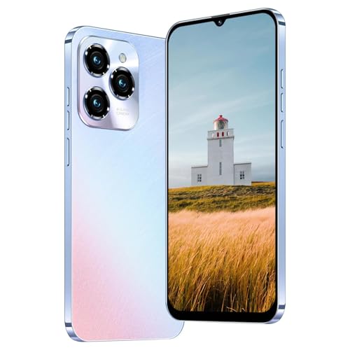 JoyHandy 4G Mobiltelefon, 6,3 Zoll HD-Bildschirm, 32 GB ROM (256 GB Erweiterung), Android 12.0 OS, Face ID/GPS/WiFi/OTG/Dual-SIM Smartphone (Hot40Pro-Light Blue)