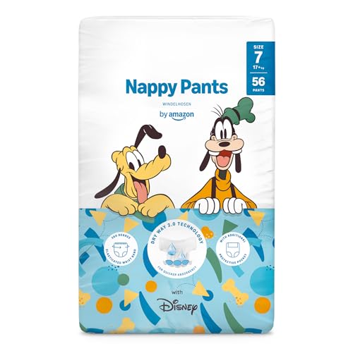 by Amazon Disney Windelhöschen, Größe 7 (17+ kg), 56 Stück
