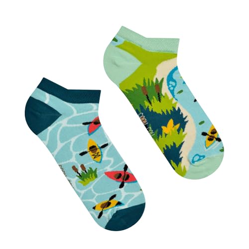 Spox Sox Casual Unisex - lustige, verrückte, bunte Sneaker Socken für Damen und Herren, Gr. 40-43, Kajaks
