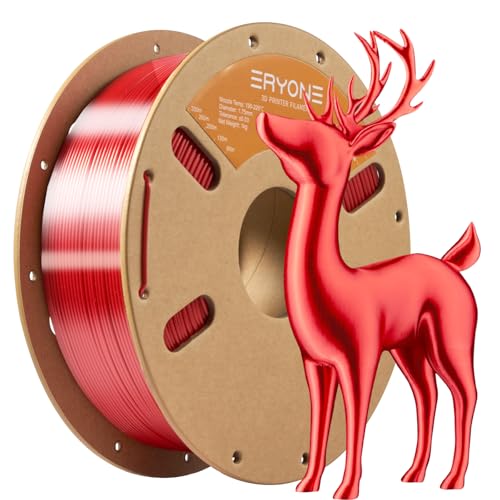 ERYONE Ultra Shiny Silk PLA Filament voor 3D Druker, PLA Filament 1.75mm, +/- 0,03mm,1kg 1 Spule, Ultra Silk PLA Rot