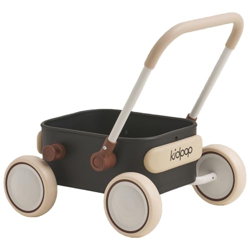 Kidpop PULA 2-in-1 Baby Lauflernwagen, Indoor und Outdoor Baby Spielzeug, Multifunktionale Lauflernhilfe für Baby, Geburtstagsgeschenk für Kleinekinder Kinder 7 Monate - 4 Jahre,Schwarz