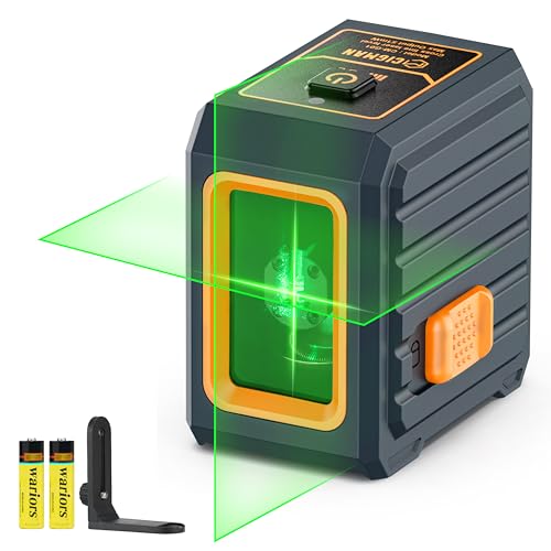 Kreuzlinienlaser, CIGMAN Grüner Kreuzlaser Selbstnivellierend Linienlaser, 30m Arbeitsreichweite, 360° Umschaltbar Vertikale/Horizontale Laser IP54 Wasserschutz inkl. 2*AA Batterien, CM-G01