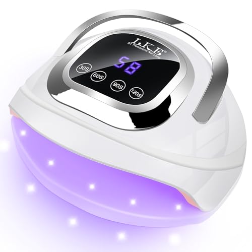 268W UV Lampe für Gelnägel, UV Lampe Nägel mit 4 Timer, 60 LEDS, LCD Display, Smart Sensor,Premium UV Lampe für Alle UV Gel Nagellack, Ideal für Anfänger und Profis (Klein)