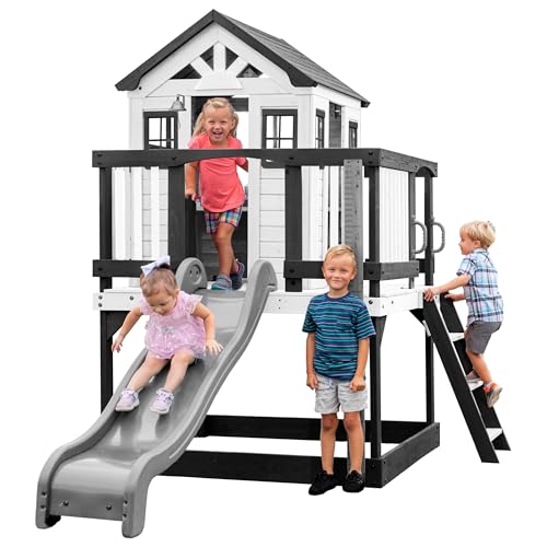 Backyard Discovery Sweetwater Heights Spielhaus mit grüner Rutsche
