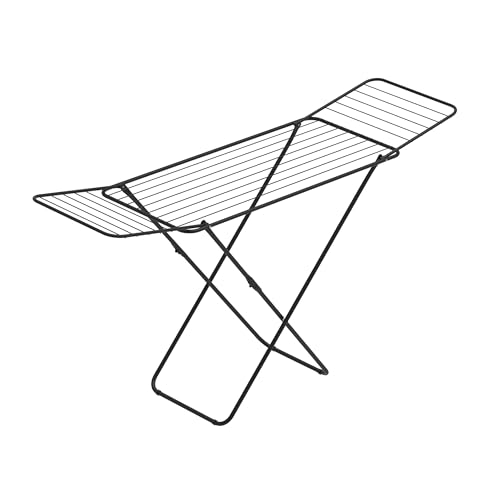 Rörets Wäscheständer Tony – verriegelbare Flügel – Sicherheitssperre – 50x181x92 cm – 18 m Trockenfläche - Design und Qualität von Schwedens stärkster Trockenständermarke (Black)