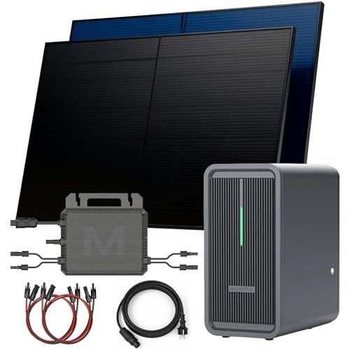 SUNNIVA® 1000W Balkonkraftwerk mit 2,24 kWh Speicher MARSTEK B2500-D, BIFAZIAL FULLBLACK komplett Steckdose, PV Solaranlage Komplettset mit Solarspeicher, 2x 500W N-Type Glas-Glas Bifacial Module