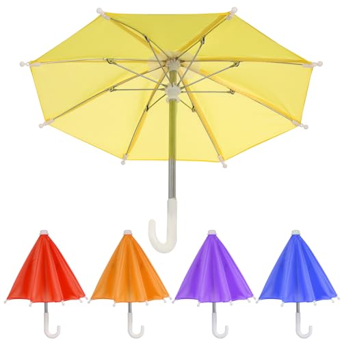 STOBOK 5 Stückke Mini Regenschirm Spielzug Puppenhaus Regenschirm Miniaturen Nettel Puppe Regenschirm Bunte Regenschirm DIY Malerei Gegenk Hängende Dekorative Requisiten für Kinder