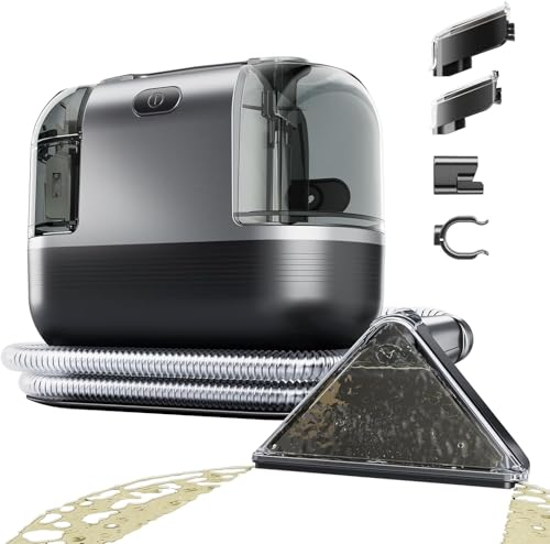 22Kpa 600W Polsterreiniger Gerät für Teppich Waschsauger für Polster & Auto Flecken Nasssauger Polsterreiniger Sofa Reinigungsgerät Polstersauger Couch Reiniger Gerät Teppichreiniger (Black)