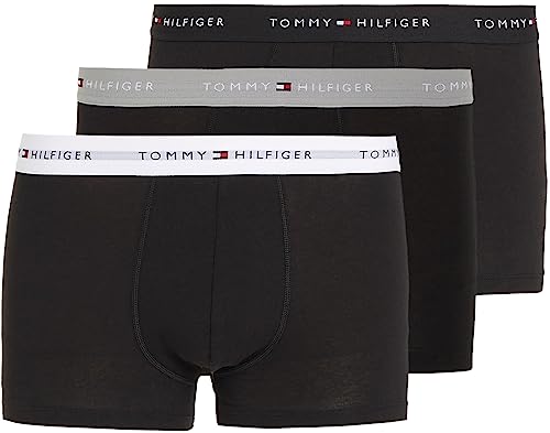 Tommy Hilfiger Herren 3er Pack Boxershorts Trunks Unterwäsche, Mehrfarbig (Grey Heather/Black/White), XL