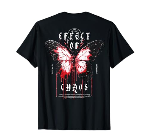 Backprint Butterfly Mode Fashion Damen Herren Schmetterling T-Shirt