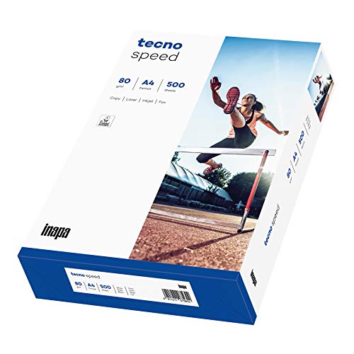 inapa Drucker-/Kopierpapier tecno Speed: 80 g/m², A4, weiß, 500 Blatt - schnell und staufrei drucken