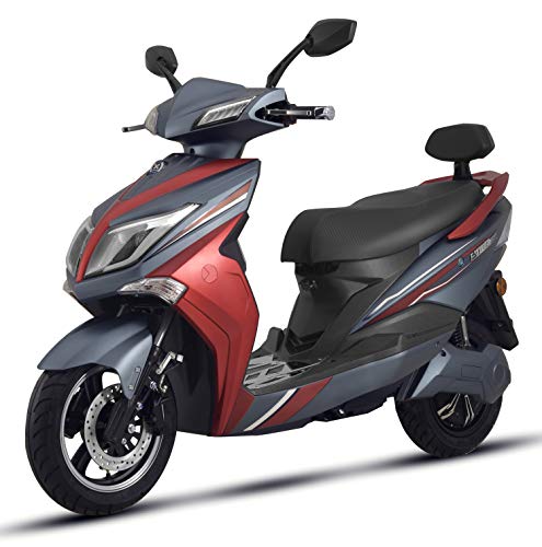 Elektroroller Hawk, E-Roller 45 km/h, 60 km Reichweite, 72V/20Ah Blei-Gel-Akku, 3000 Watt, E-Roller mit Straßenzulassung, Sitz, Elektro-Motorroller, Elektro Roller, E-Roller kaufen, schwarz/rot