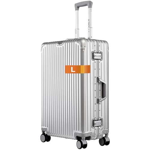 It'Go 100% Aluminium Koffer L Groß Mittelgroß Hartschalenkoffer Handgepäck Reisekoffer Koffer&Trolleys & TSA-Schloss Silber