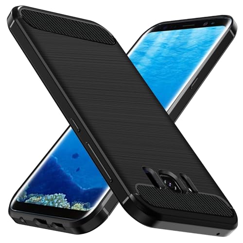 ivoler Silikon Hülle für Samsung Galaxy S8+ / S8 Plus, [Militärischer Schutz] Stoßfest Handyhülle, Dünne Weiche Flexible TPU Kratzfest Schutzhülle Anti-Fingerabdruck Case Cover, Schwarz
