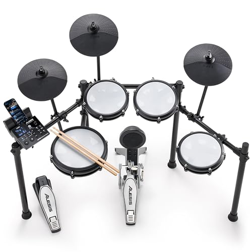 Alesis Nitro Max Kit Elektronische Schlagzeug mit Quiet Mesh Pads, 10