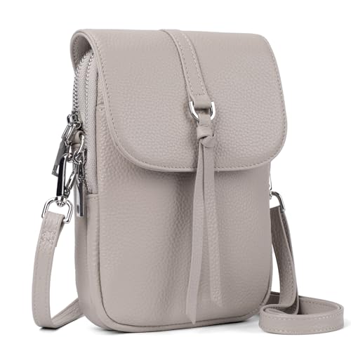 befen Echtleder Handytasche zum Umhängen Damen, RFID-Blockierung Handy Umhängetasche Damen Klein Handtasche Leder, Handytasche mit Geldbörse zum Umhängen, Crossbody Bag mit Verstellbar Schultergurt