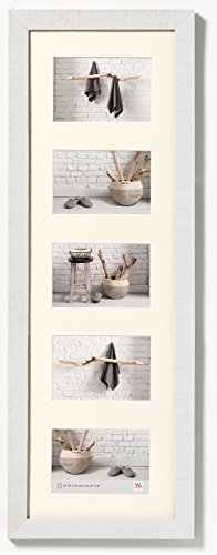 walther design Bilderrahmen polarweiss 5X 10x15 cm Galerie mit Passepartout, Home Holzrahmen HO515V
