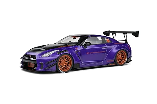 Solido Nissan GT-R R35 Liberty Walk 2.0 (lila) – Hochwertiges Diecast Modellauto im Maßstab 1:18, extrem getuntes JDM-Supercar für Sammler & Tuning-Fans