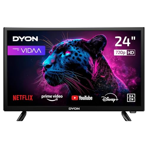 DYON Movie Smart 24 VX - 24 Zoll (60 cm) Smart TV mit HD Triple Tuner (DVB-C/-S2/-T2), App Store, Prime Video, Netflix, YouTube, DAZN, Disney+, waipu.tv, Hotelmodus