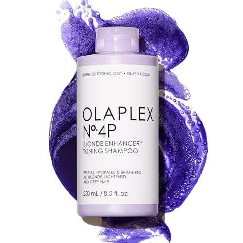 Olaplex No 4p Blonde Enhancer Purple Toning Shampoo, Repariert, Spendet Feuchtigkeit Und Hellt Alle Blonden, Aufgehellten Und Grauen Haare Auf, 250 Ml