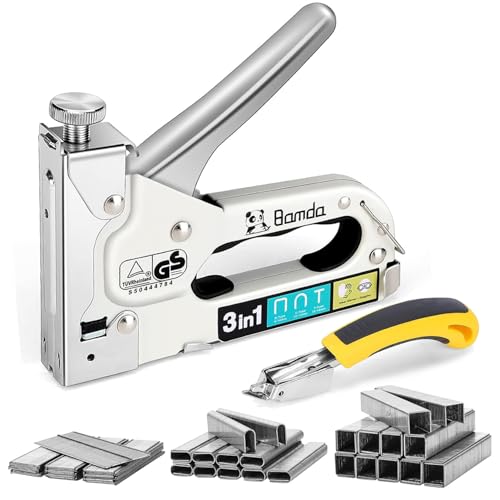 Bamda 3 in 1 Tacker für Holz für Möbelbau und Handwerk - Weiß