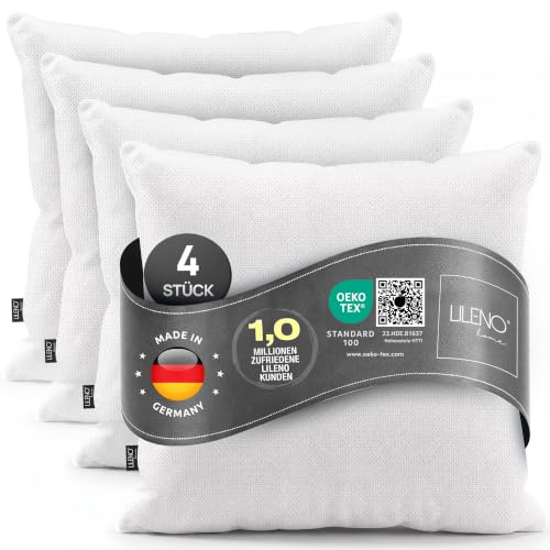 LILENO HOME Kissenfüllung 40x40 (4er Set) | Pralle Füllung für Couchkissen