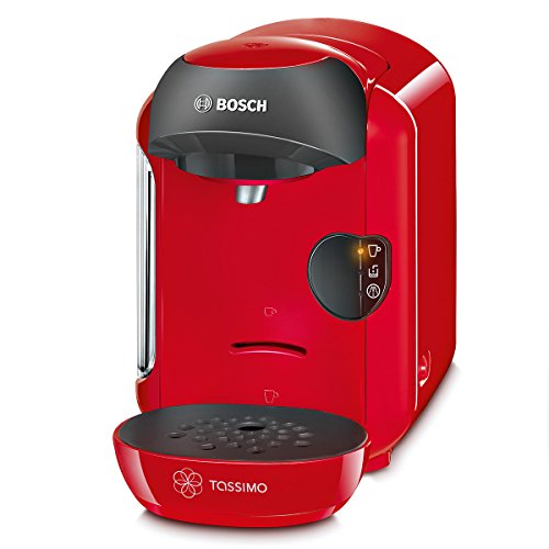 Bosch TAS1253 Tassimo Multi-Getränke-Automat VIVY (kompakte Gerätemaße, Getränkevielfalt, vollautomatische 1-Knopf-Bedienung), Just Red