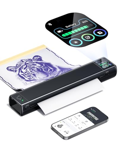 Phomemo M08F Plus Tattoo Stencil Drucker Touchscreen Thermodrucker Tattoo Bluetooth Professioneller Schablone Drucker mit 10pcs Premium Transferpapier