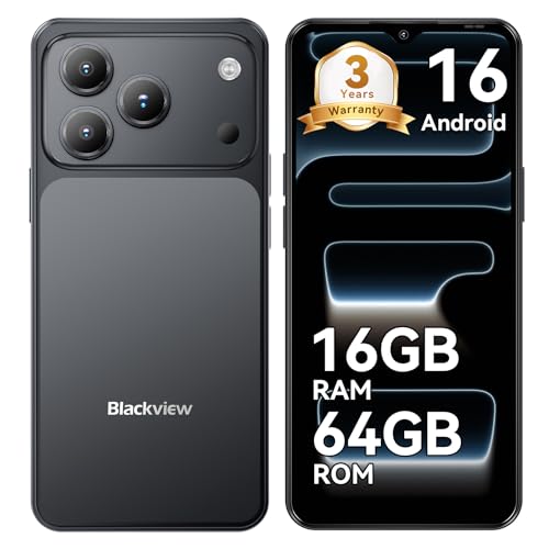 Blackview Wave 7C Smartphone Ohne Vertrag, Android 16 Smartphones 32MP+13MP KI Kamera, 16GB+64GB/2TB, 6.56