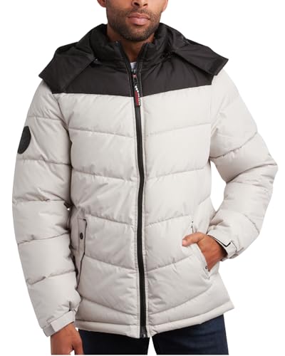 CANADA WEATHER GEAR Herren Winterjacke - Heavyweight Puffer Jacket - Casual Coat for Men (M-XXL), Stein, XL