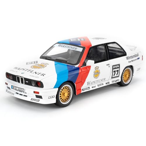 imtfzct 1/24 M3 Modellauto in lackierter Ausführung, Spielzeugauto aus Aluminiumdruckguss mit Sound- und Lichtfunktion und Pull-Back-Funktion, Sammlermodell, Geschenk für Kinder (weiß)