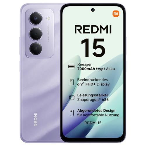 XIAOMI Redmi 15, Smartphone 8+256GB, Handy mit Android, 6,9