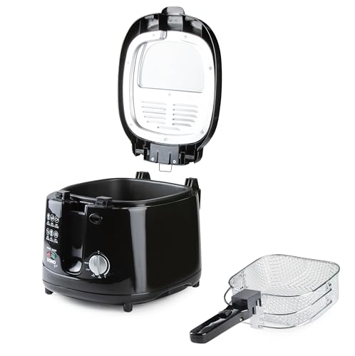DOMO Fritteuse – 2,5 L, Sichtfenster, Temperaturregler, Cool Touch, 1800 W