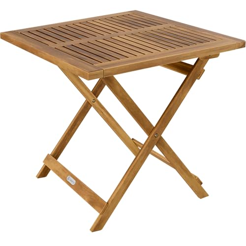 Casaria® Gartentisch Balkontisch Wetterfest Klappbar Holz 70x70cm 80kg Belastbarkeit Balkon Garten Terrasse Tisch Klapptisch Pflanztisch Akazie Braun