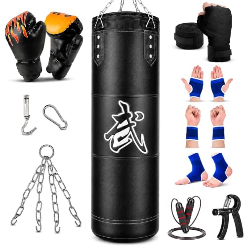 Boxsack Set 120 cm für Erwachsene mit Boxhandschuhen und Zubehör