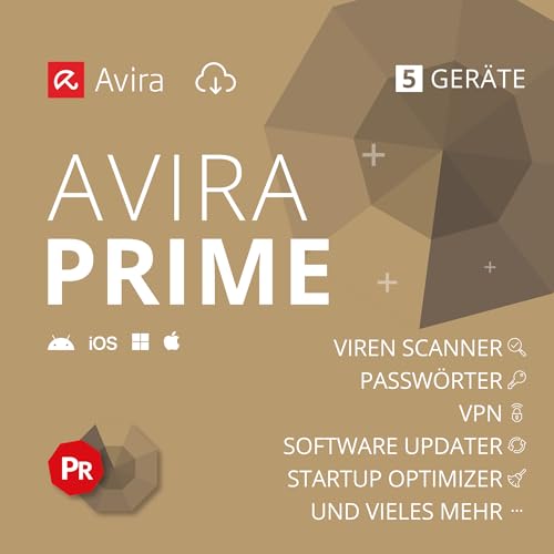 Avira Prime | 5 Geräte | Antivirus & Security | 1 Jahr | Aktivierungscode per Email