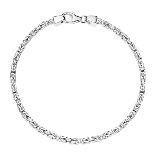 Jewlix Königsarmband Silber 925 rhodiniert 2,5 mm, Königskette Armband 21cm