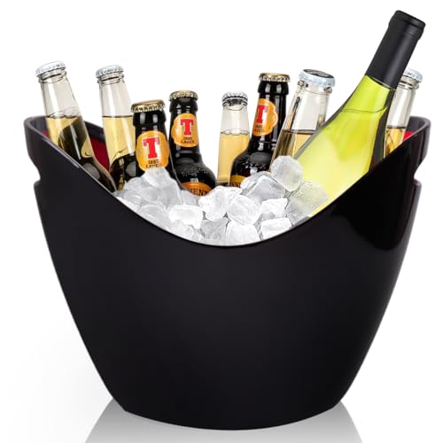 ZBPASL 8L Eiseimer Champagner Eimer,Eis Eimer,Eiskübel(Black)