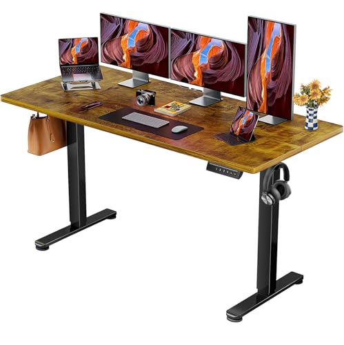 ErGear Elektrisch Höhenverstellbarer Schreibtisch 160 x 80 cm, Schreibtisch Höhenverstellbar mit 4-Gedächtnis-Smart-Pult für Home-Office mit Verbindungsplatte