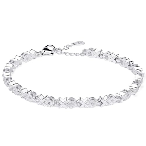 WAHKSR Silberarmband Damen 925 Sterling Silber X Armbänder An die Beste Geliebte, Tochter, Frau - Silberschmuck Sale