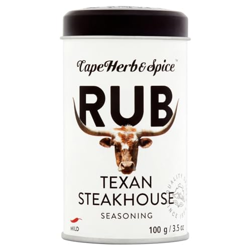 CAPE HERB - Texan Steakhouse Rub | Pikantes und leicht süßes Gewürzsalz als Rub-Mischung für maximalen Grillgenuss. Gewürzsalz ideal für Steaks, Burger & Meeresfrüchte | vegan | Inhalt: 100g