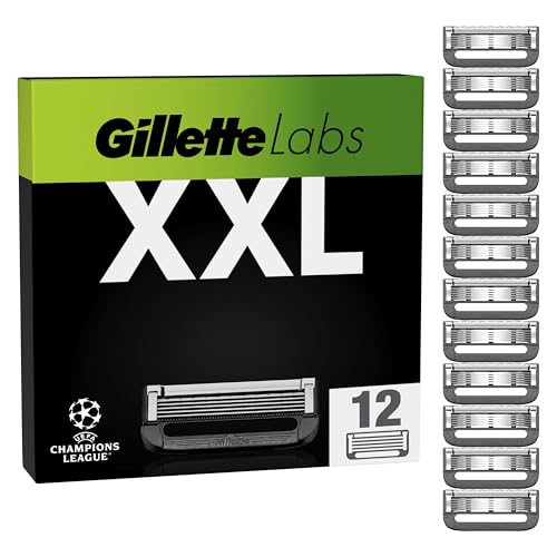 Gillette Labs Rasierklingen für Männer, 12 ORIGINAL Ersatzklingen für Herren Nassrasierer, Klingen für Herren Kompatibel mit allen GilletteLabs Rasierern (inkl.Heated Razor)
