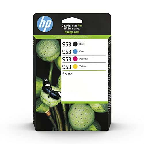HP 953 (6ZC69AE) Original Druckerpatronen Multipack (1xBlau, 1xRot, 1xGelb, 1xSchwarz) für HP OfficeJet Pro 77xx, 82xx, 87xx